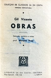 OBRAS COMPLETAS. Selecção, prefácio e notas do Prof. Marques Braga.